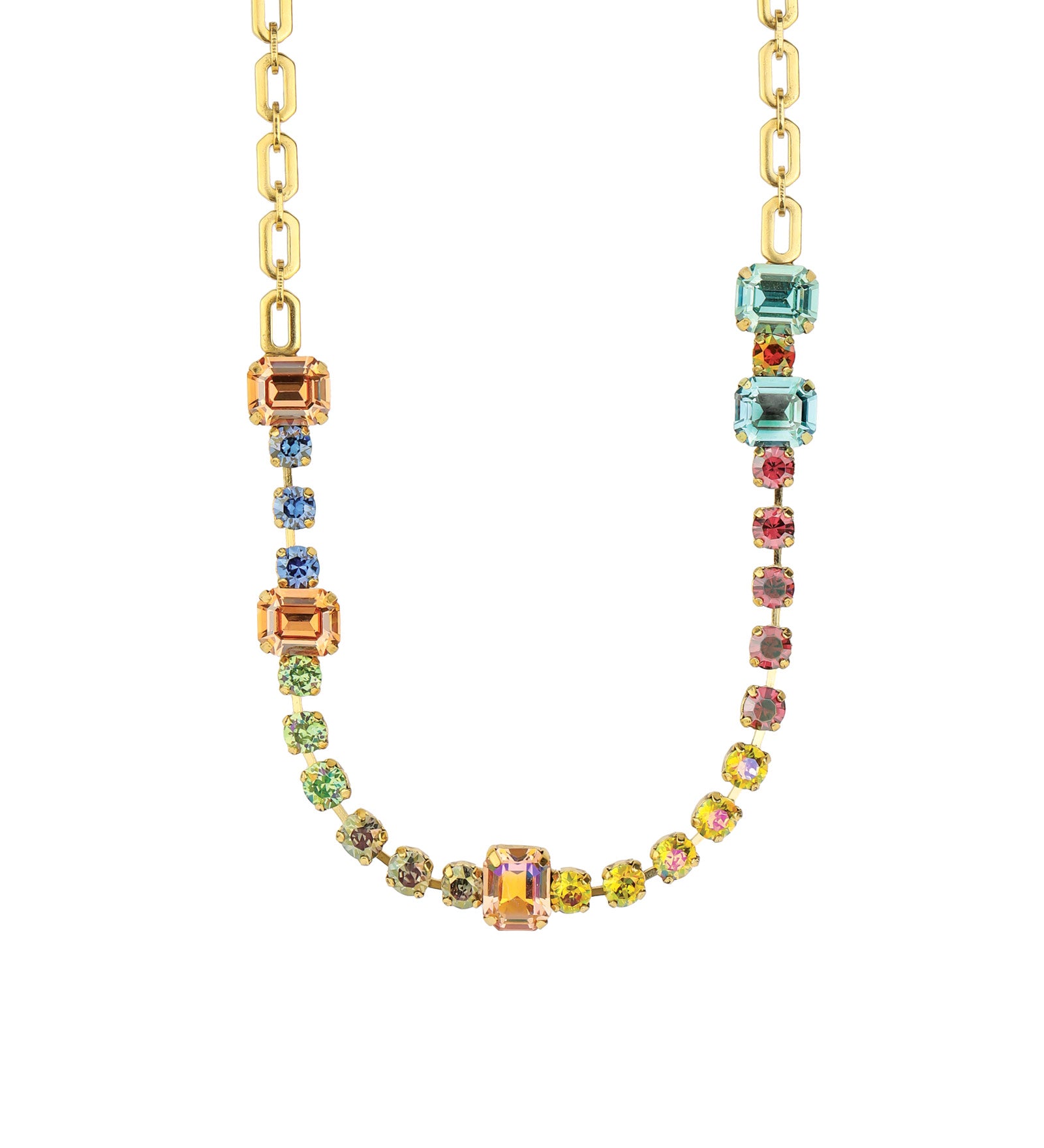 Aaralyn Mini Necklace Gold Plated, Warermelon Crystal