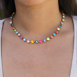 TOVA-Sarina Necklace-Necklaces-Gold Plated, Watermelon Crystal-Blue Ruby Jewellery-Vancouver Canada