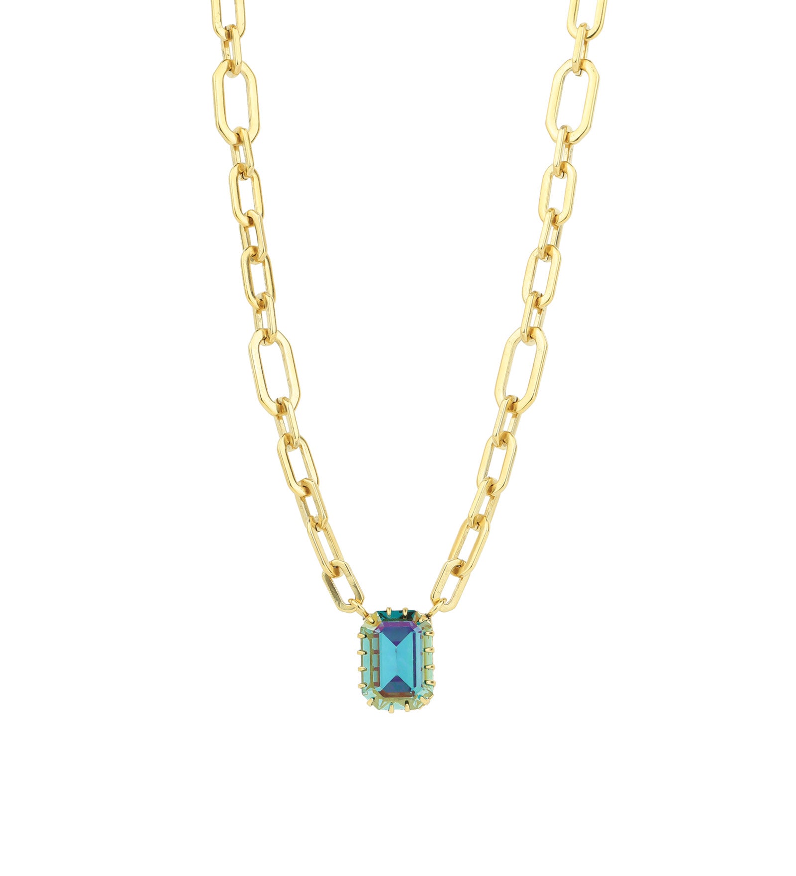 TOVA-Dereka Necklace-Necklaces-Gold Plated, Indicolite Crystal-Blue Ruby Jewellery-Vancouver Canada