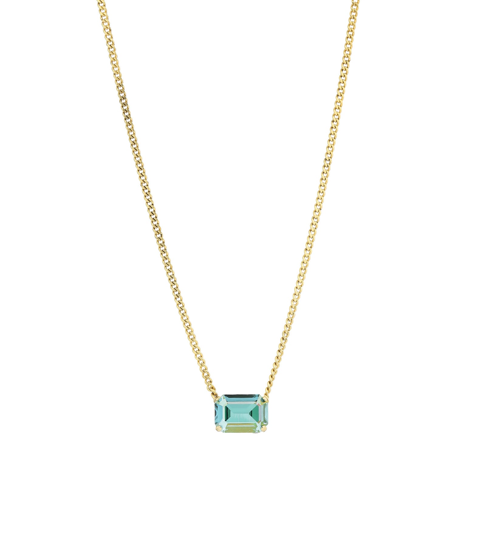 Rubin Necklace Gold Plated, Aqua Lemon Crystal