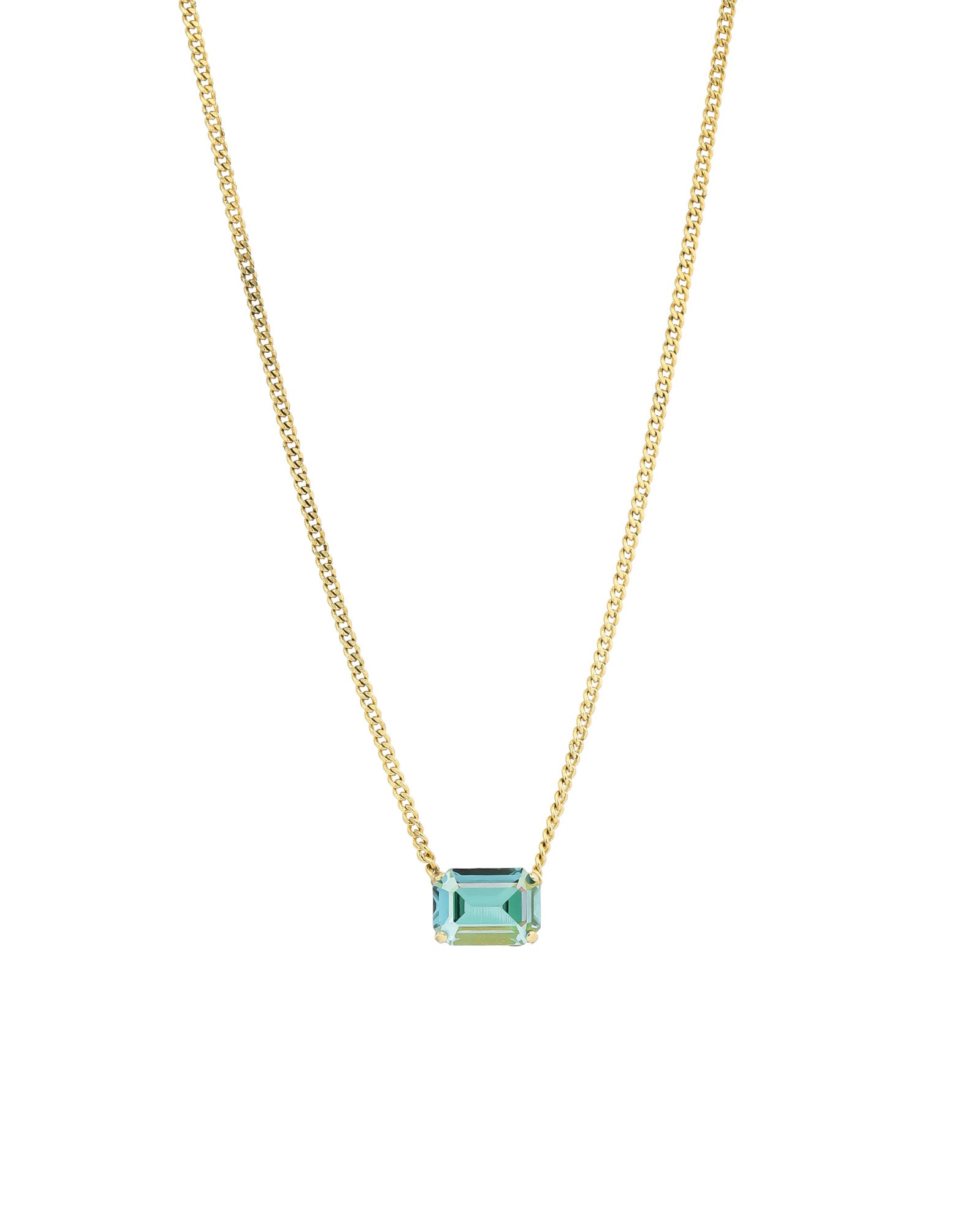 Rubin Necklace Gold Plated, Aqua Lemon Crystal