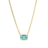 TOVA-Rubin Necklace-Necklaces-14k Gold Plated, Aqua Lemon Crystal-Blue Ruby Jewellery-Vancouver Canada