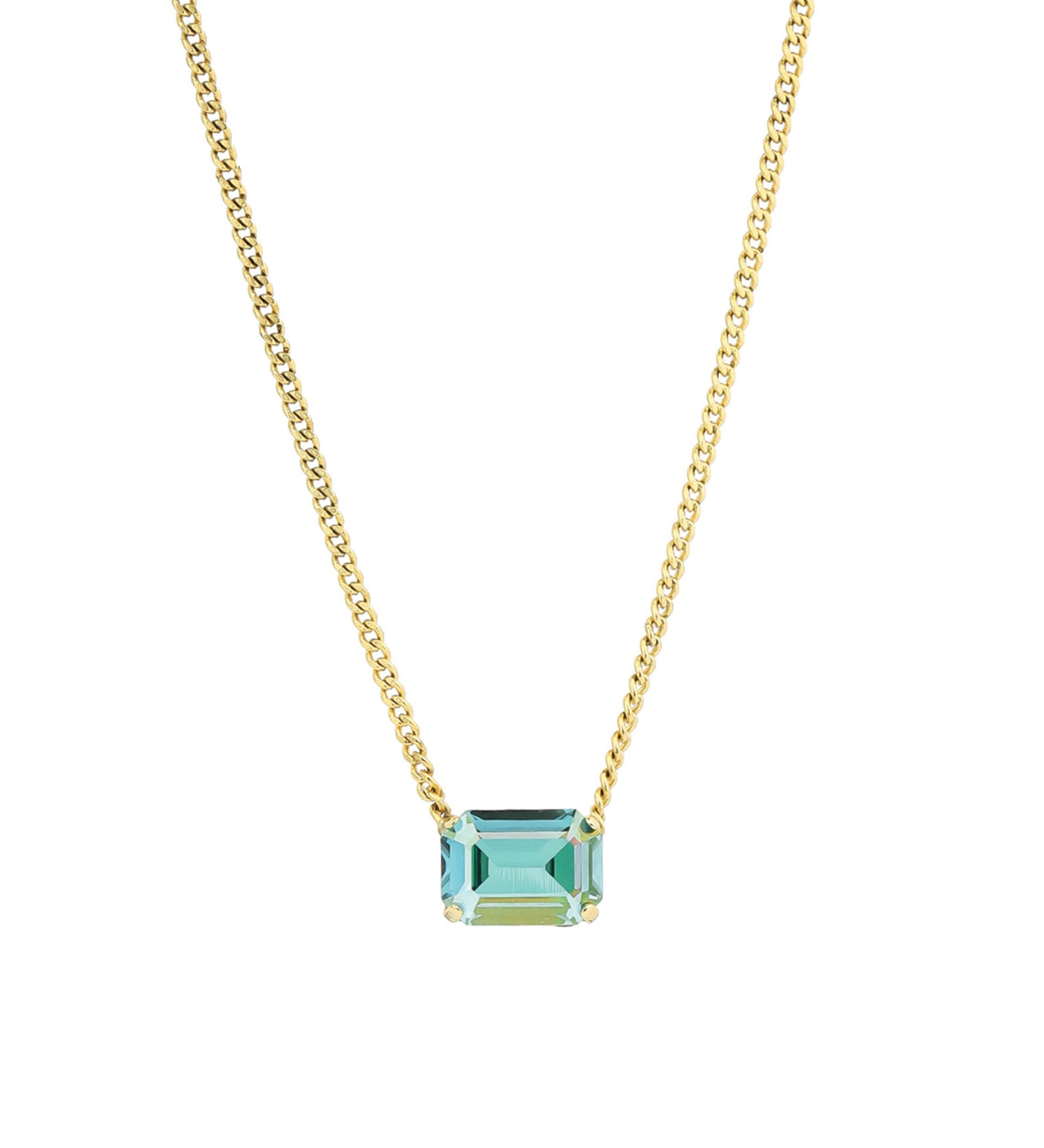 TOVA-Rubin Necklace-Necklaces-14k Gold Plated, Aqua Lemon Crystal-Blue Ruby Jewellery-Vancouver Canada