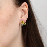 TOVA-Mini Ines Earrings-Earrings-Gold Plated, Watermelon Crystal-Blue Ruby Jewellery-Vancouver Canada