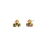 Mini Ines Earrings Gold Plated, Watermelon Crystal