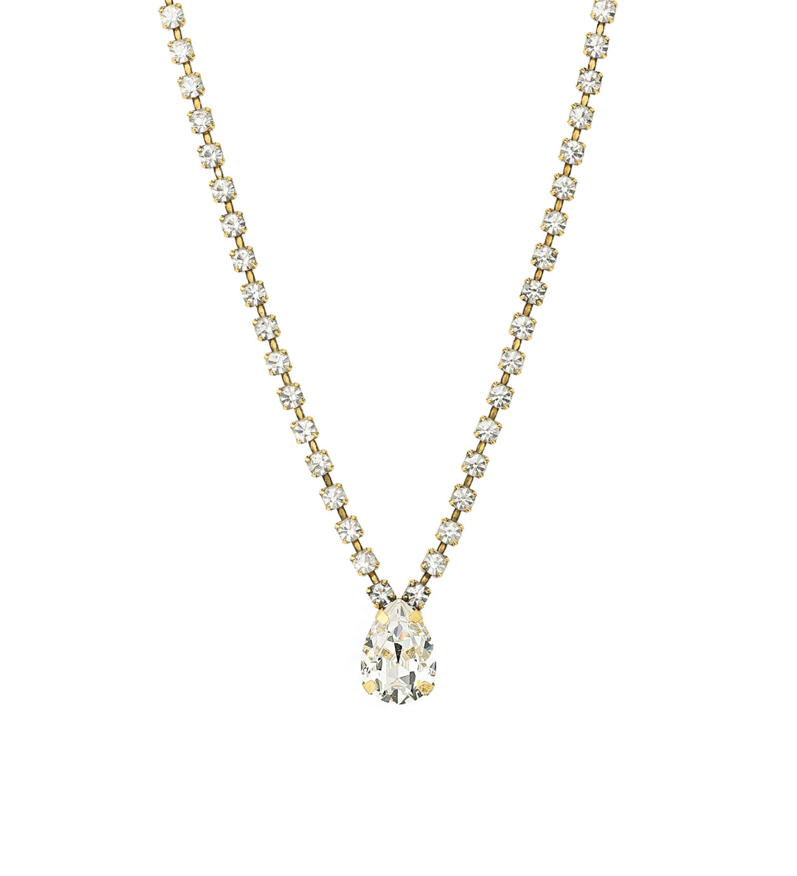 Milli Necklace Gold Plated, Clear Crystal