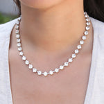 TOVA-Sarina Necklace-Necklaces-Silver Plated, White Crystal-Blue Ruby Jewellery-Vancouver Canada