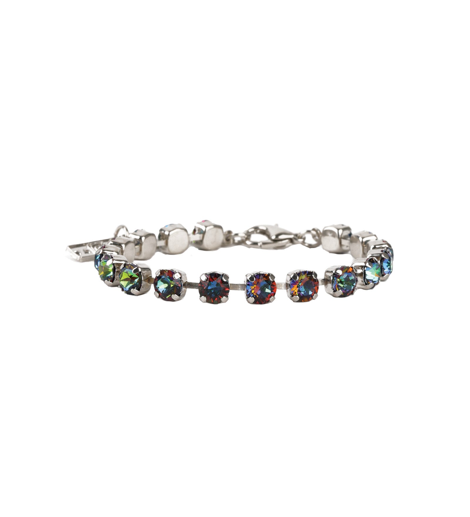 TOVA-Sarina Bracelet-Bracelets-Silver Plated, Volcano Crystal-Blue Ruby Jewellery-Vancouver Canada