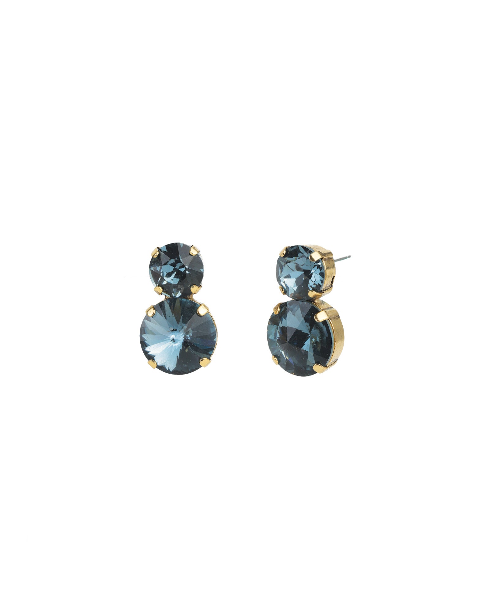 TOVA-Maegan Studs-Earrings-14k Gold Plated, Indian Sapphire Crystal-Blue Ruby Jewellery-Vancouver Canada