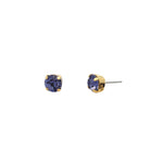 TOVA-Oakland Studs | 8mm-Earrings-14k Gold Plated, Tanzanite Crystal-Blue Ruby Jewellery-Vancouver Canada