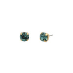 TOVA-Oakland Studs | 8mm-Earrings-14k Gold Plated, Indian Sapphire Crystal-Blue Ruby Jewellery-Vancouver Canada