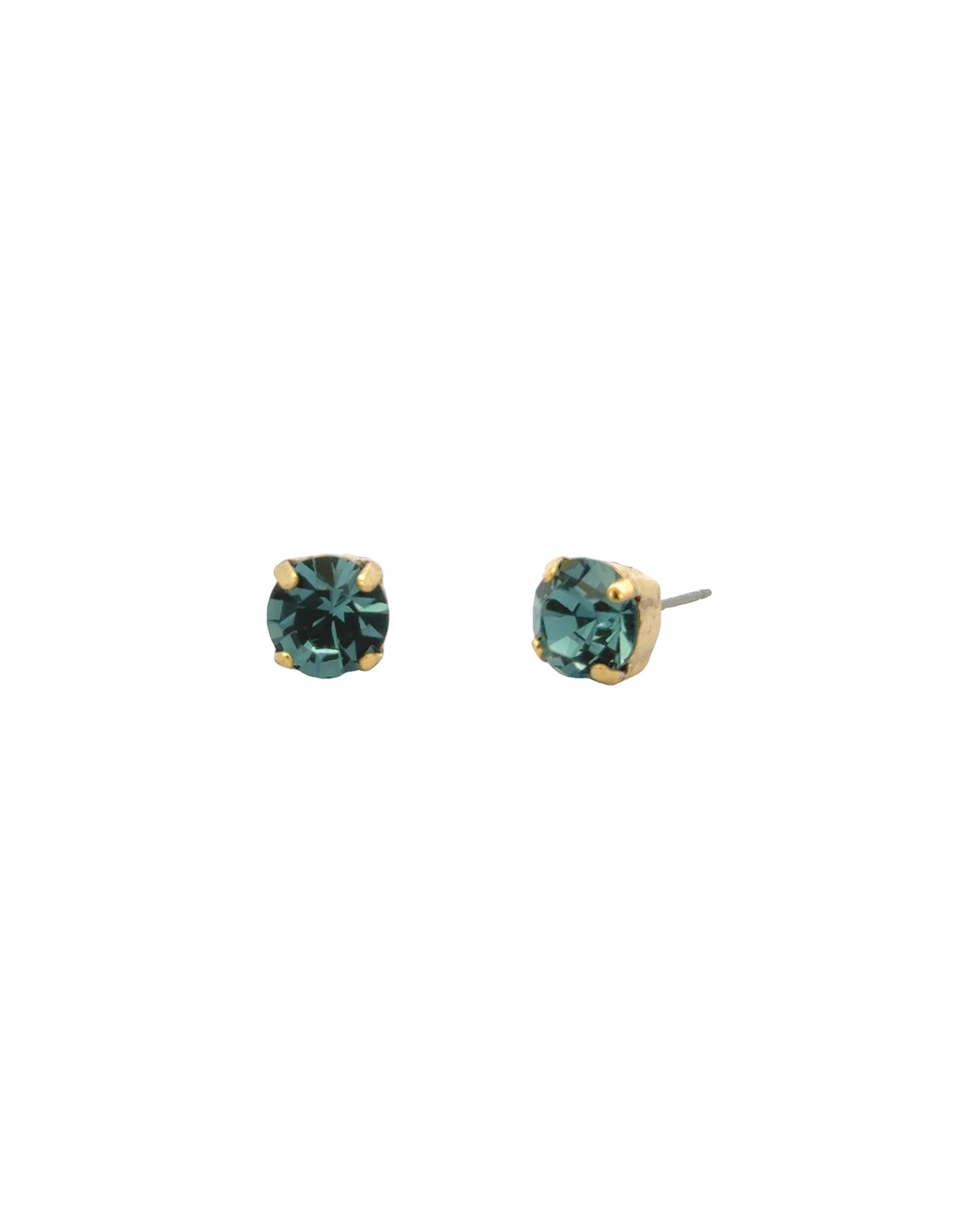 TOVA-Oakland Studs | 8mm-Earrings-14k Gold Plated, Indian Sapphire Crystal-Blue Ruby Jewellery-Vancouver Canada