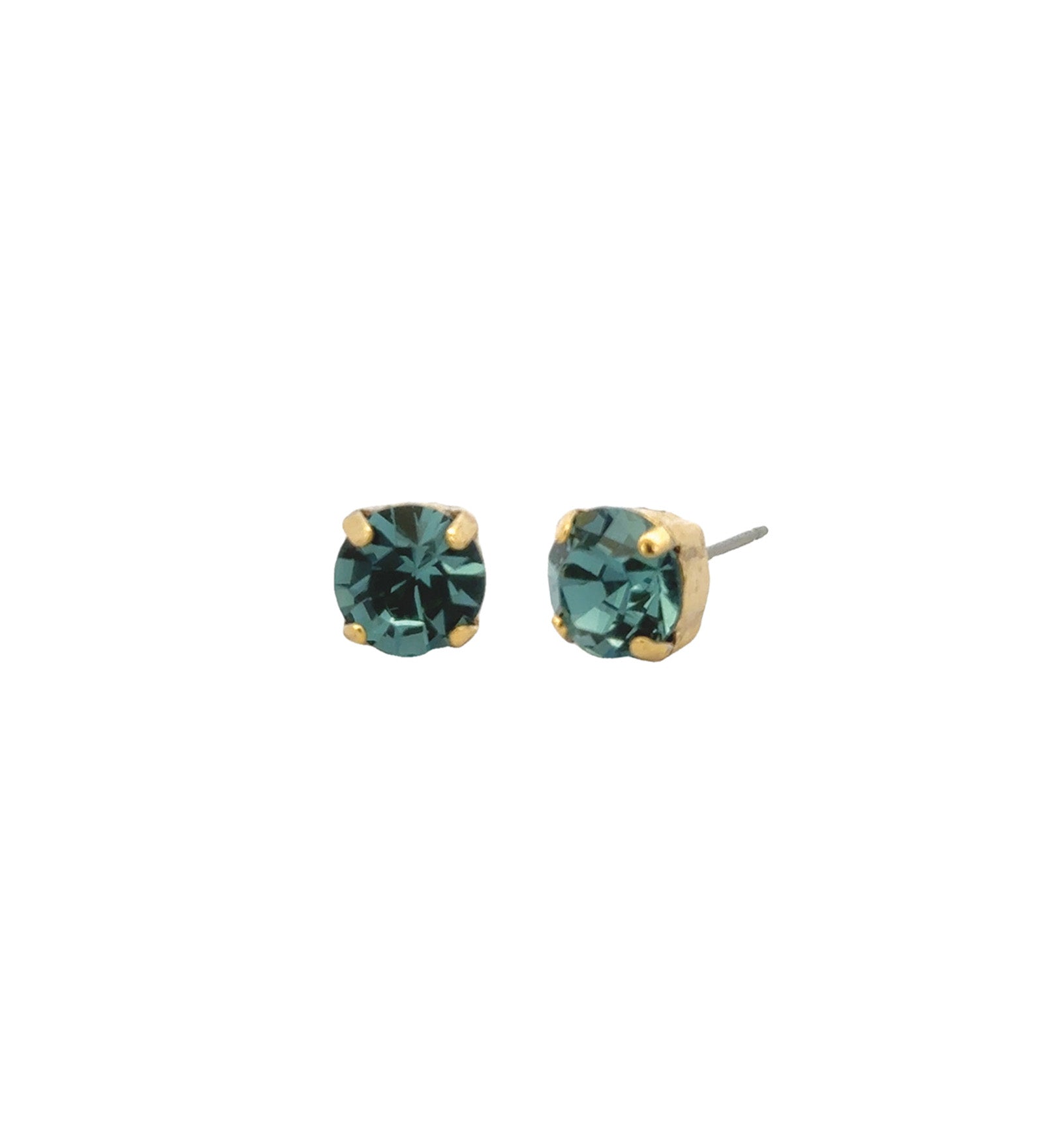 TOVA-Oakland Studs | 8mm-Earrings-14k Gold Plated, Indian Sapphire Crystal-Blue Ruby Jewellery-Vancouver Canada