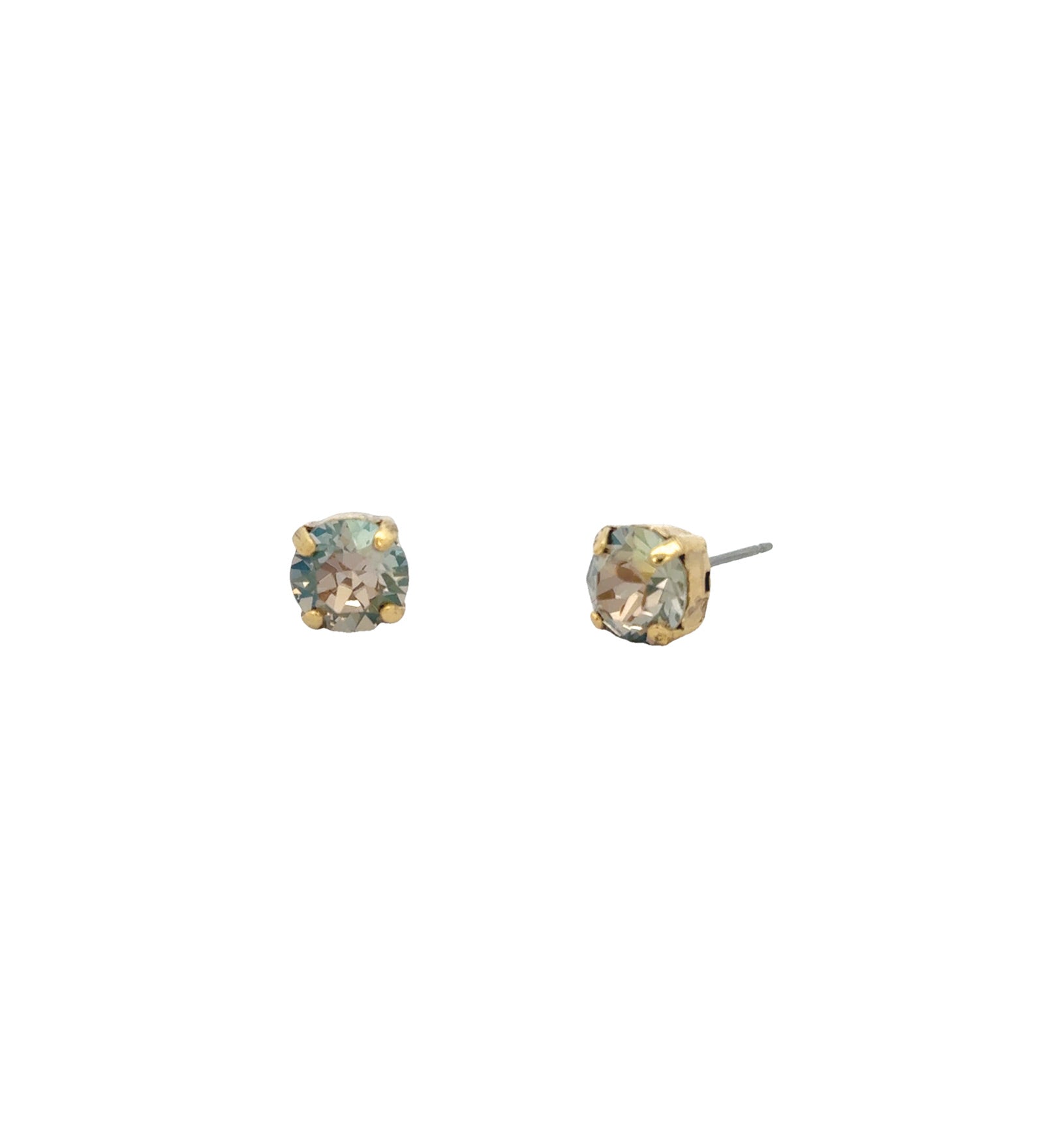 TOVA-Oakland Studs | 8mm-Earrings-14k Gold Plated, Starlight Crystal-Blue Ruby Jewellery-Vancouver Canada