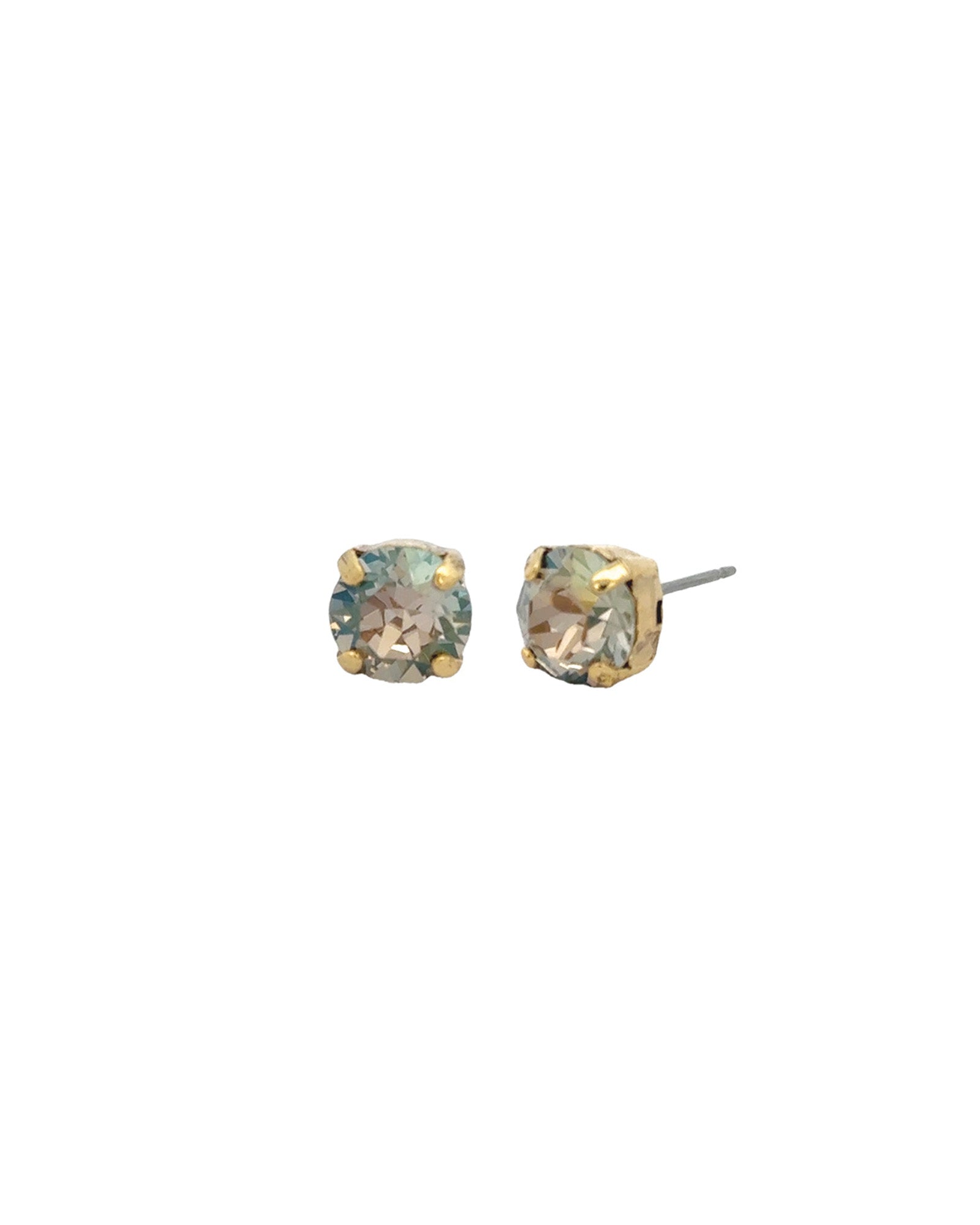 TOVA-Oakland Studs | 8mm-Earrings-14k Gold Plated, Starlight Crystal-Blue Ruby Jewellery-Vancouver Canada