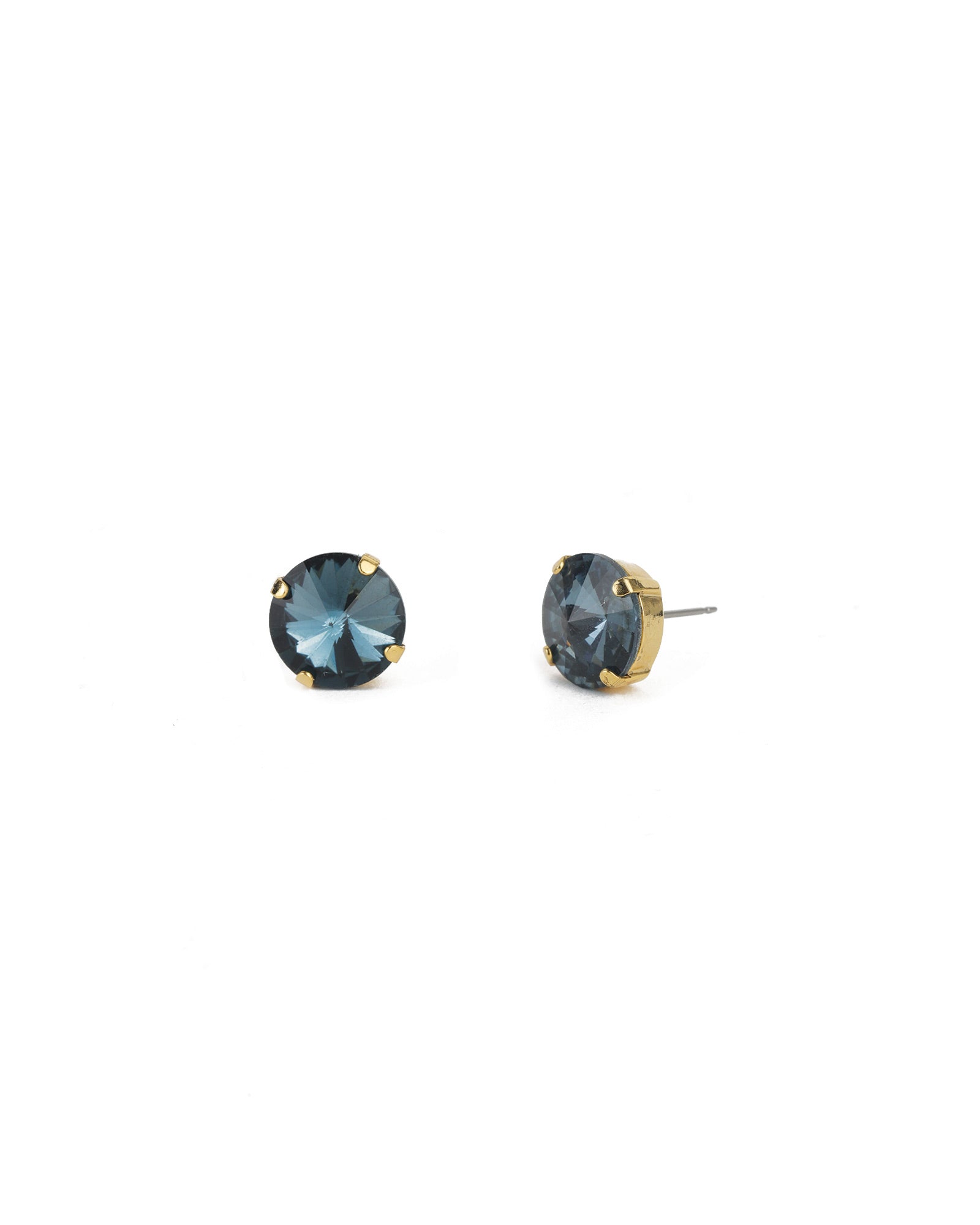 TOVA-The Basic Stud | 12mm-Earrings-14k Gold Plated, Indian Sapphire Crystal-Blue Ruby Jewellery-Vancouver Canada