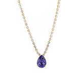 TOVA-Milli Necklace-Necklaces-14k Gold Plated, Clear / Tanzanite Crystal-Blue Ruby Jewellery-Vancouver Canada