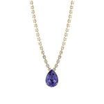 TOVA-Milli Necklace-Necklaces-14k Gold Plated, Tanzanite & White Crystal-Blue Ruby Jewellery-Vancouver Canada