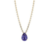 TOVA-Milli Necklace-Necklaces-14k Gold Plated, Tanzanite & White Crystal-Blue Ruby Jewellery-Vancouver Canada