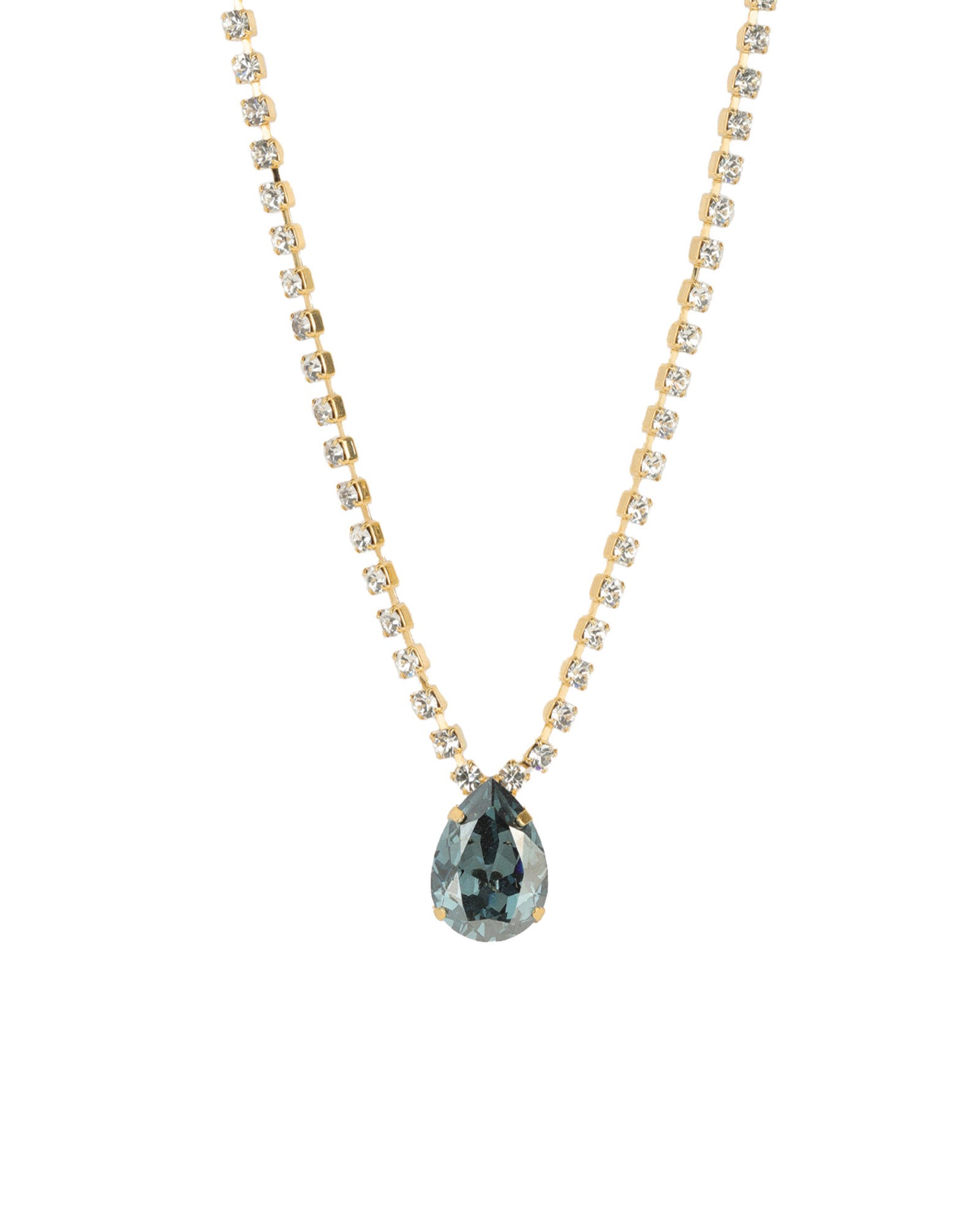 TOVA-Milli Necklace-Necklaces-14k Gold Plated, Indian Sapphire & White Crystal-Blue Ruby Jewellery-Vancouver Canada