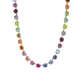 TOVA-Sarina Necklace-Necklaces-Silver Plated, Bohemian Wonderland Crystal-Blue Ruby Jewellery-Vancouver Canada