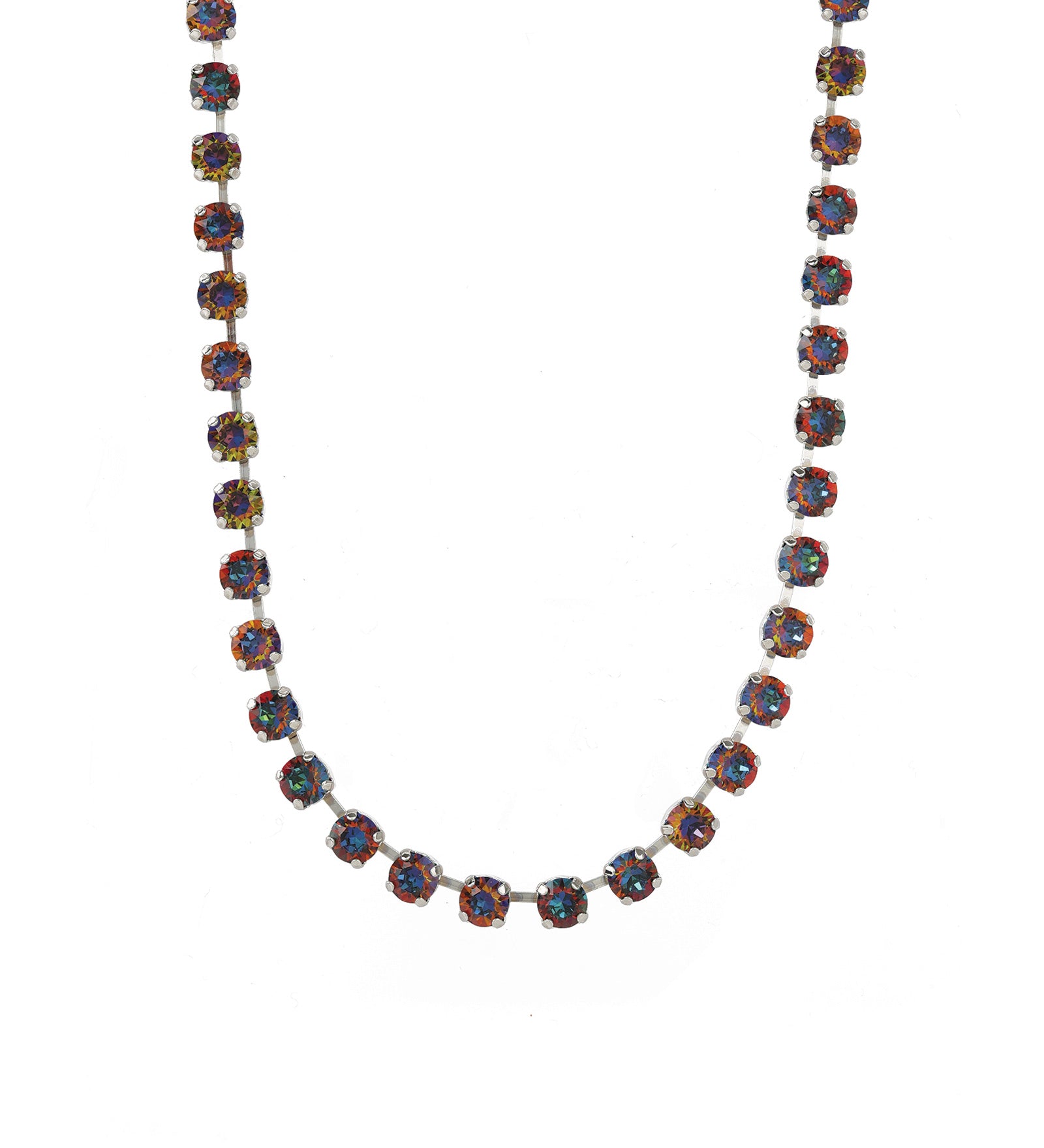 TOVA-Sarina Necklace-Necklaces-Silver Plated, Volcano Crystal-Blue Ruby Jewellery-Vancouver Canada