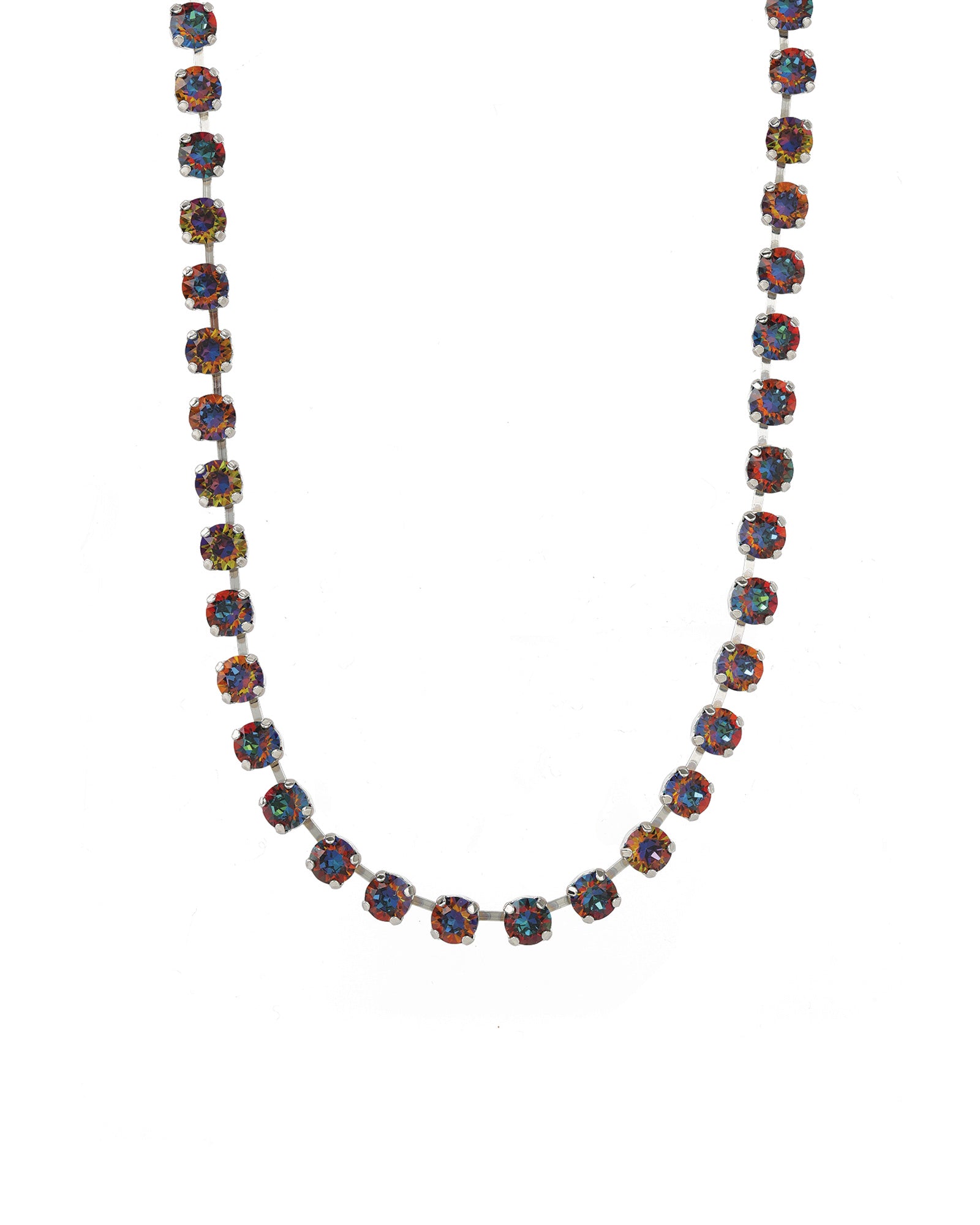 TOVA-Sarina Necklace-Necklaces-Silver Plated, Volcano Crystal-Blue Ruby Jewellery-Vancouver Canada