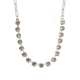 TOVA-Mini Sarina Necklace-Necklaces-Silver Plated, Starlight Crystal-Blue Ruby Jewellery-Vancouver Canada