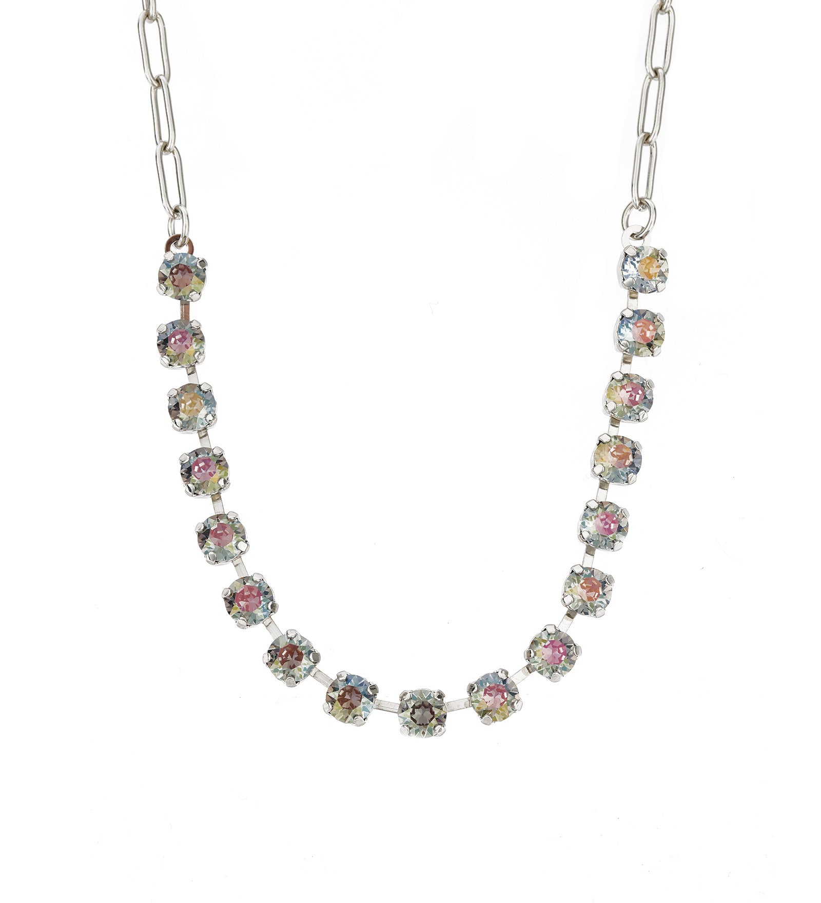 TOVA-Mini Sarina Necklace-Necklaces-Silver Plated, Starlight Crystal-Blue Ruby Jewellery-Vancouver Canada