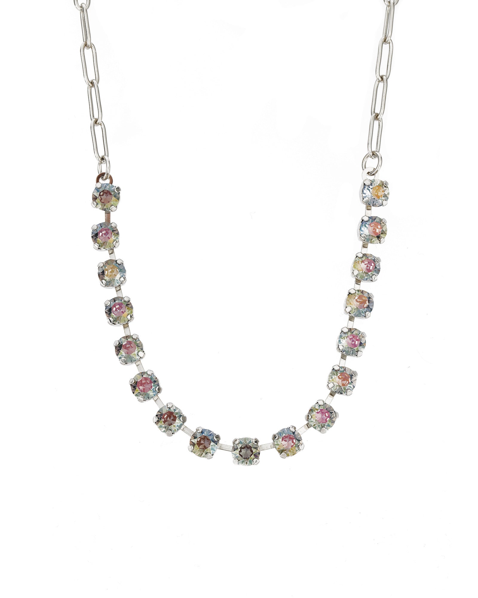 TOVA-Mini Sarina Necklace-Necklaces-Silver Plated, Starlight Crystal-Blue Ruby Jewellery-Vancouver Canada