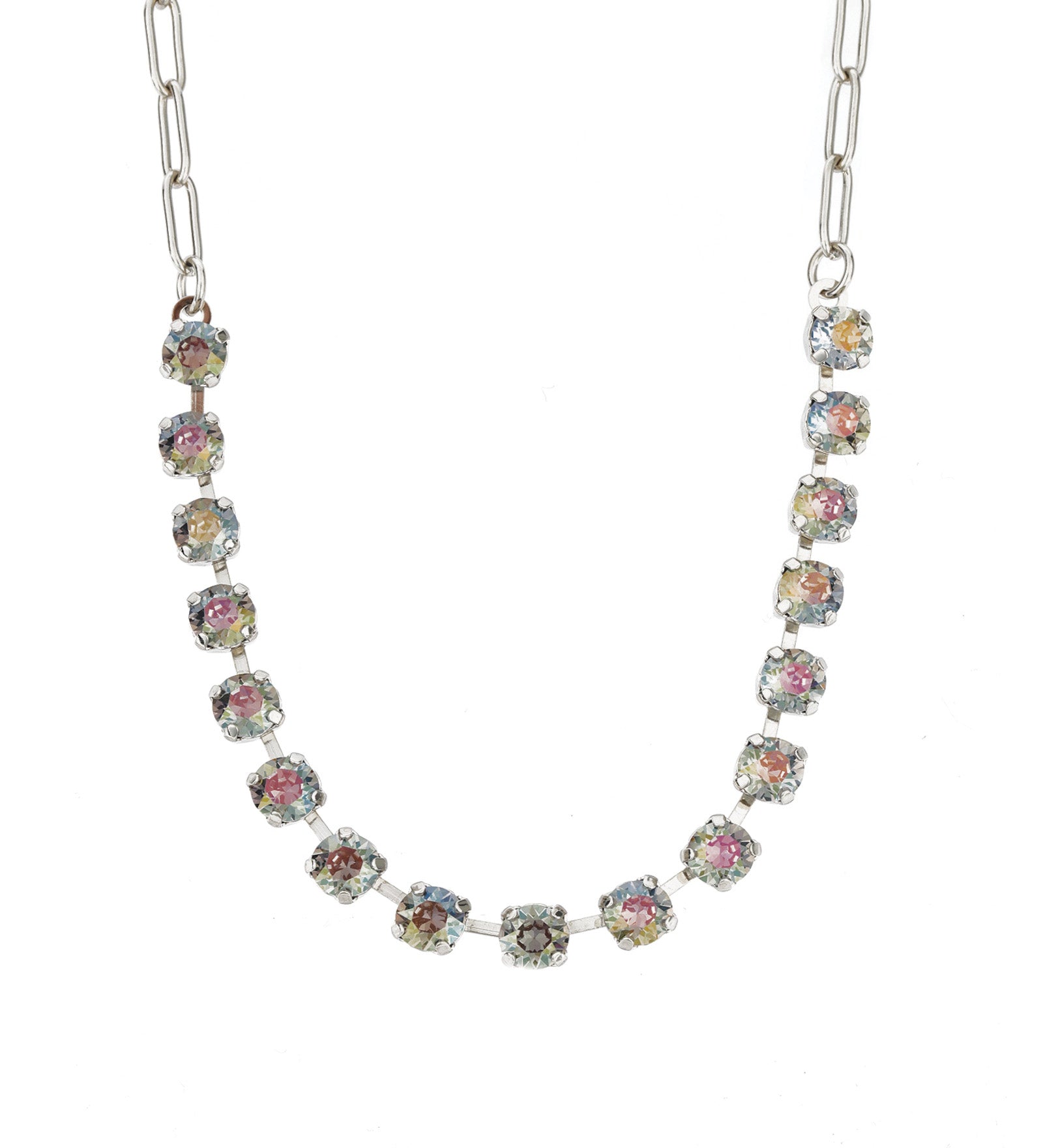 TOVA-Mini Sarina Necklace-Necklaces-Silver Plated, Starlight Crystal-Blue Ruby Jewellery-Vancouver Canada