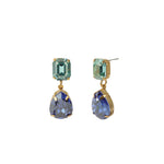 TOVA-Oriana Studs-Earrings-14k Gold Plated, Bohemian Wonderland Crystal-Blue Ruby Jewellery-Vancouver Canada