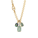 Mckay Necklace 14k Gold Plated, Mixed Blue Crystal