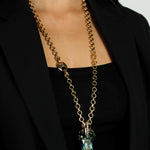 TOVA-Mckay Necklace-Necklaces-14k Gold Plated, Mixed Blue Crystal-Blue Ruby Jewellery-Vancouver Canada