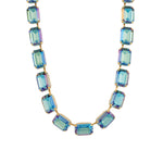 TOVA-Jabari Necklace-Necklaces-14k Gold Plated, Aqua Verde Crystal-Blue Ruby Jewellery-Vancouver Canada