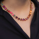 TOVA-Riya Necklace-Necklaces-14k Gold Plated, Mixed Crystal-Blue Ruby Jewellery-Vancouver Canada