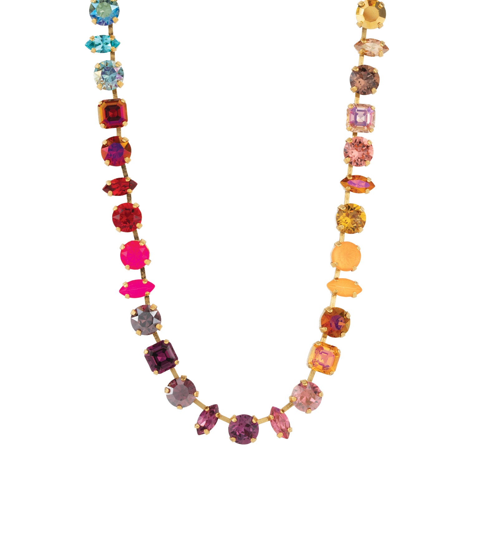 TOVA-Riya Necklace-Necklaces-14k Gold Plated, Mixed Crystal-Blue Ruby Jewellery-Vancouver Canada