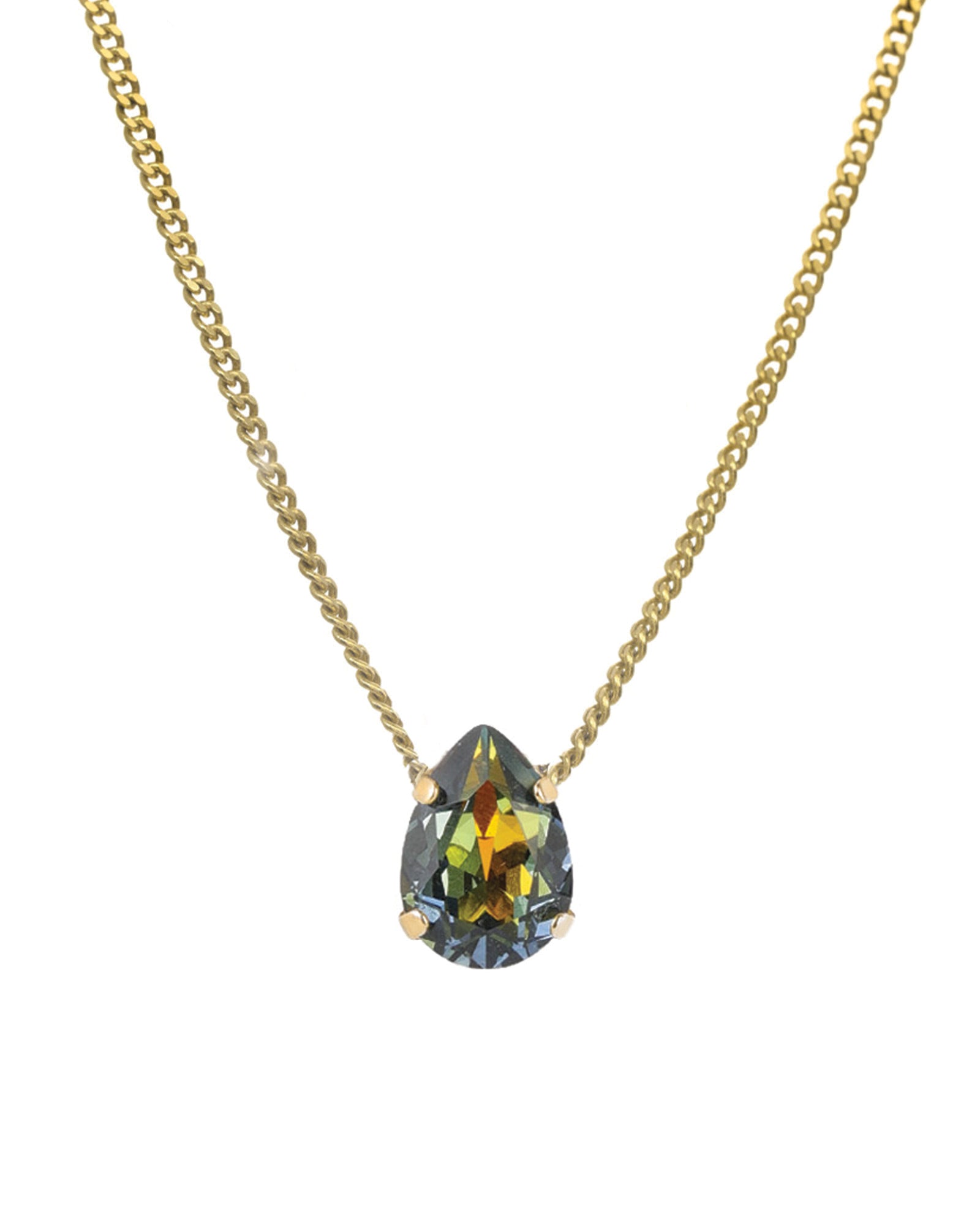 TOVA-Lumi Necklace-Necklaces-14k Gold Plated, Golden Sahara Crystal-Blue Ruby Jewellery-Vancouver Canada