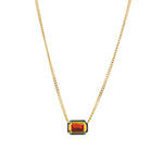 Rubin Necklace 14k Gold Plated, Volcano Crystal