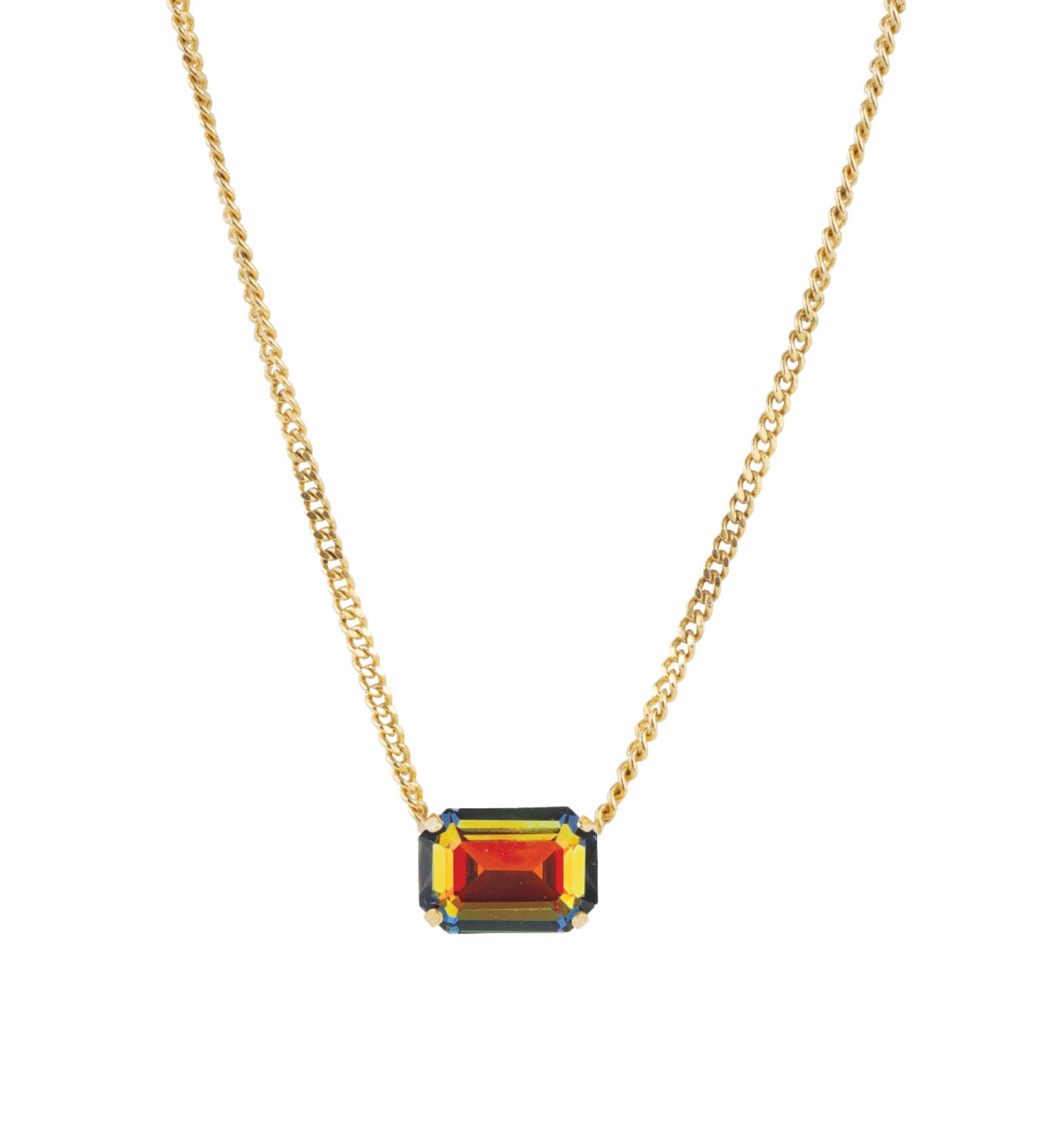 TOVA-Rubin Necklace-Necklaces-14k Gold Plated, Volcano Crystal-Blue Ruby Jewellery-Vancouver Canada