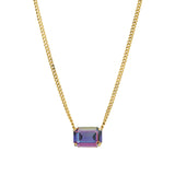 TOVA-Rubin Necklace-Necklaces-14k Gold Plated, Tanzanite Glimmer Crystal-Blue Ruby Jewellery-Vancouver Canada