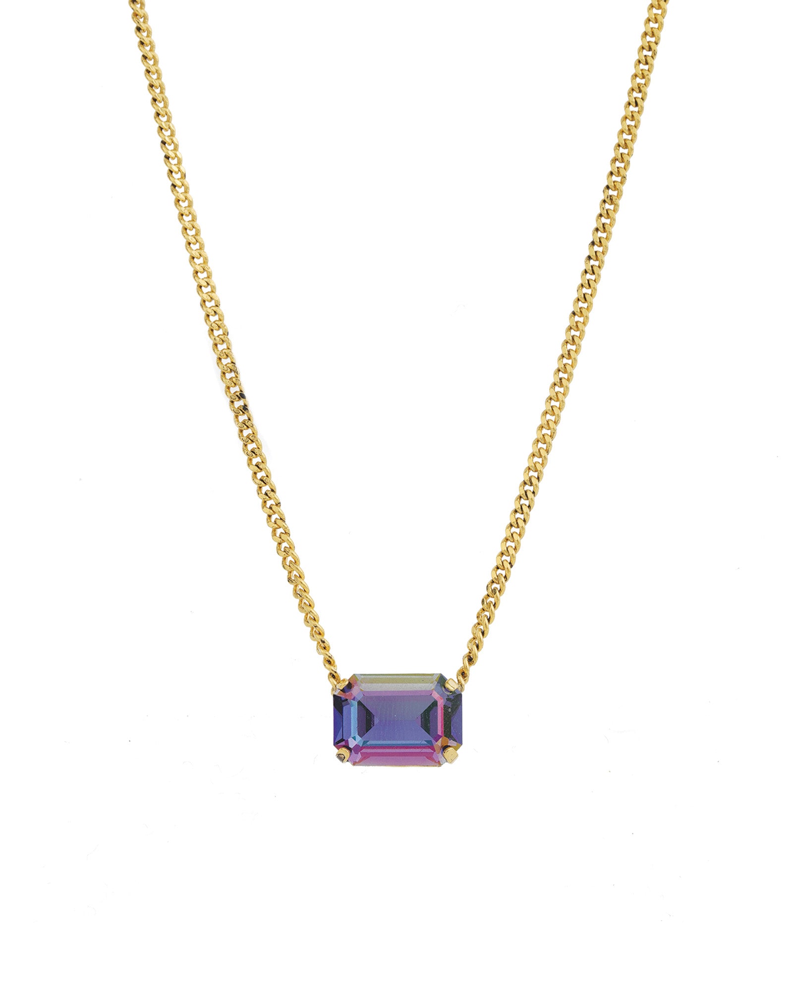 TOVA-Rubin Necklace-Necklaces-14k Gold Plated, Tanzanite Glimmer Crystal-Blue Ruby Jewellery-Vancouver Canada