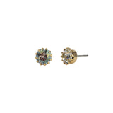 TOVA-Chrisley Studs-Earrings-14k Gold Plated, Starlight Crystal-Blue Ruby Jewellery-Vancouver Canada