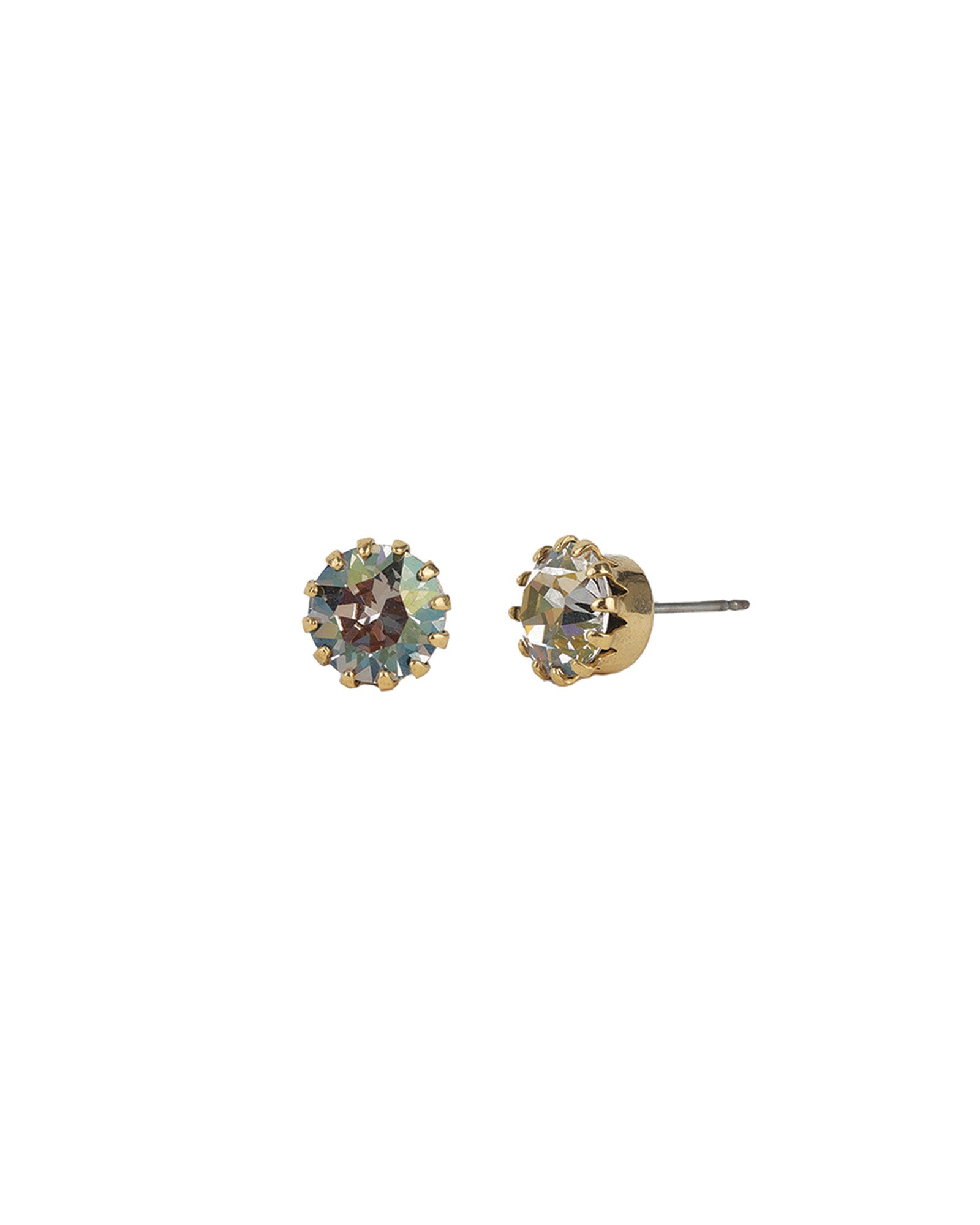 TOVA-Chrisley Studs-Earrings-14k Gold Plated, Starlight Crystal-Blue Ruby Jewellery-Vancouver Canada