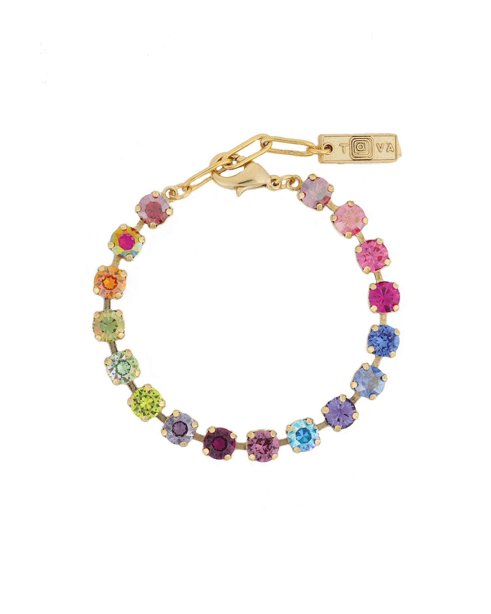 TOVA-Sarina Bracelet-Bracelets-14k Gold Plated, Bohemian Wonderland Crystal-Blue Ruby Jewellery-Vancouver Canada