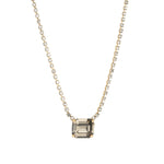 TOVA-Rhys Rectangle Necklace-Necklaces-14k Gold Plated, Black Diamond Crystal-Blue Ruby Jewellery-Vancouver Canada