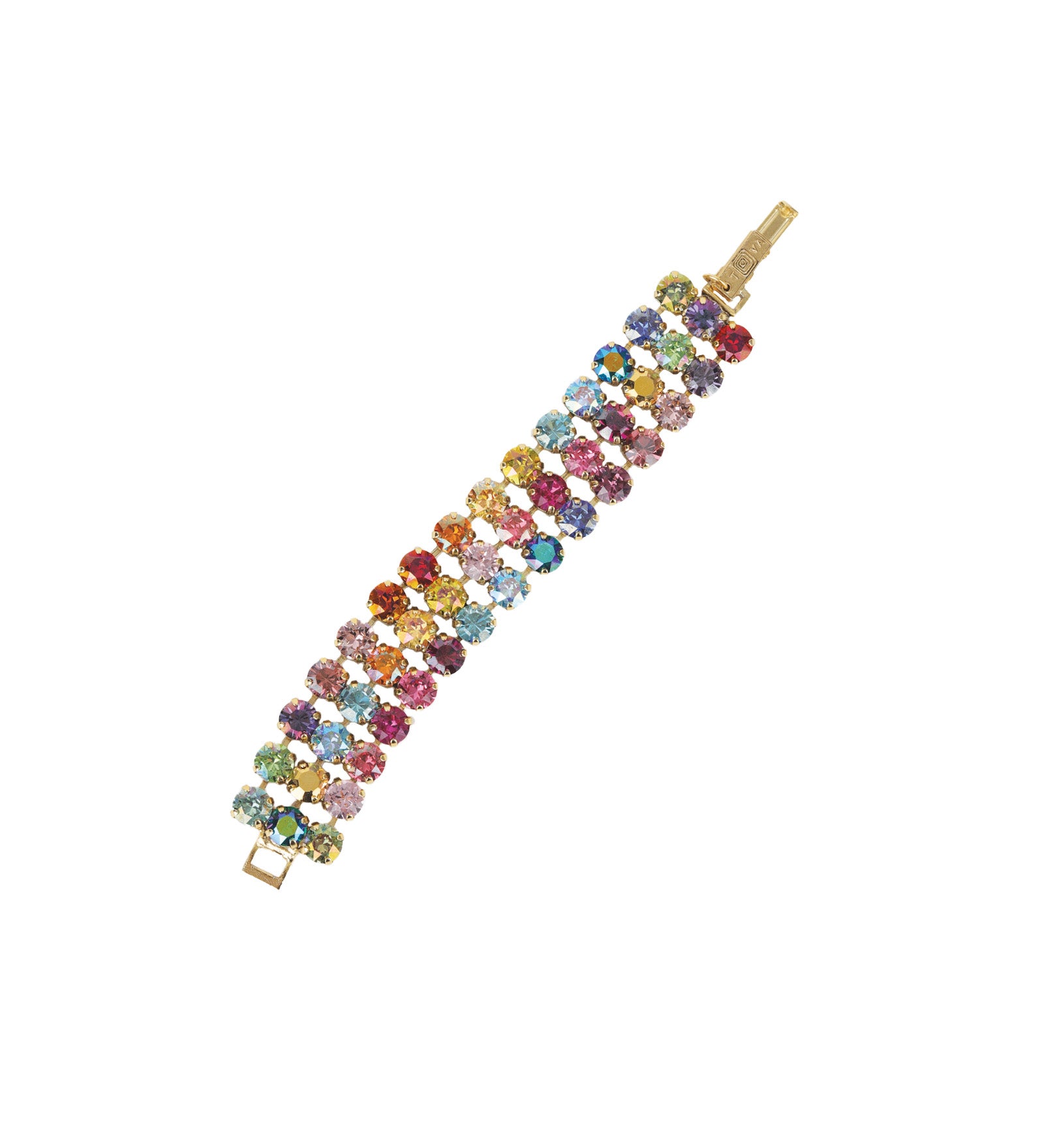 Rainbow Mini Bracelet 14k Gold Plated, Bohemian Wonderland Crystal