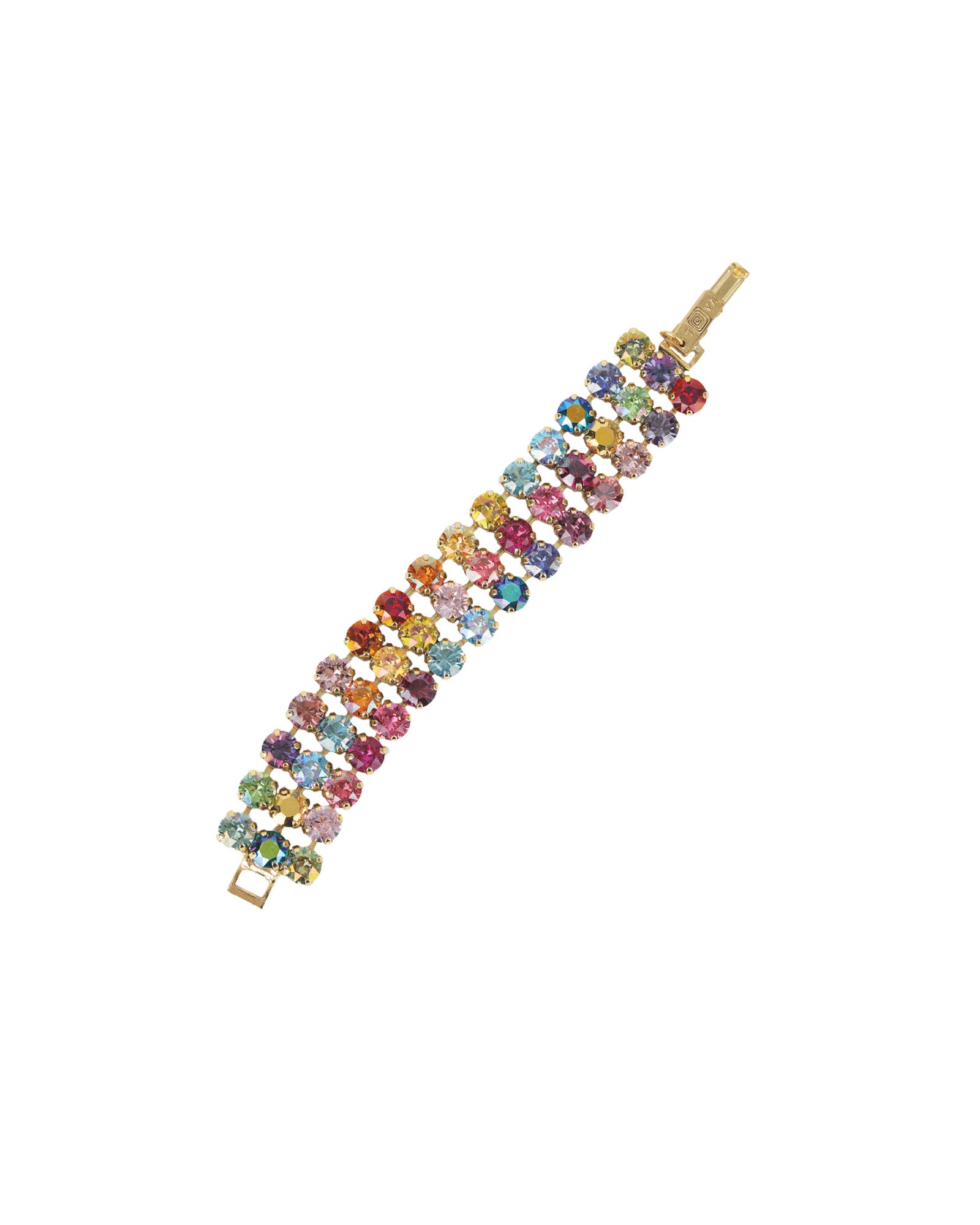 Rainbow Mini Bracelet 14k Gold Plated, Bohemian Wonderland Crystal