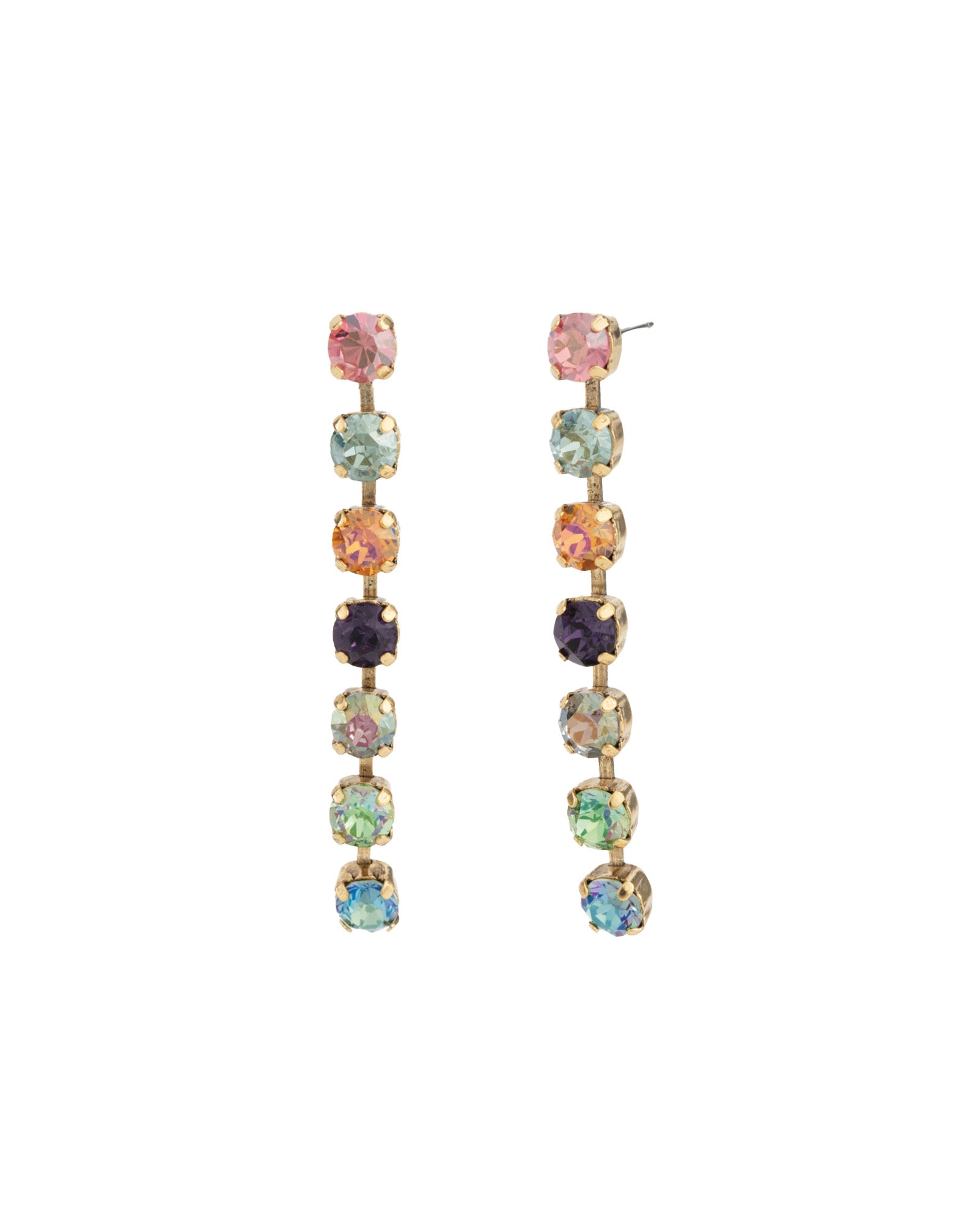 TOVA-Berenike Earrings-Earrings-14k Gold Plated, Bohemian Wonderland Crystal-Blue Ruby Jewellery-Vancouver Canada