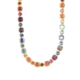 TOVA-Poppy Necklace-Necklaces-14k Gold Plated, Mixed Rainbow Crystal-Blue Ruby Jewellery-Vancouver Canada